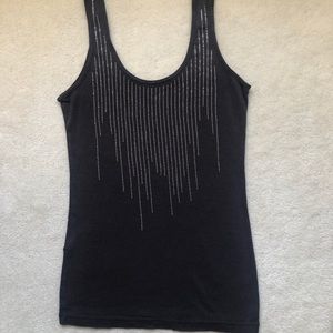 Express dark gray silver studded tank top